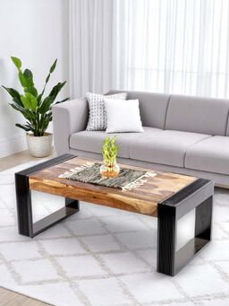 Ikiriya - Hudson Sheesham Wood Coffee Table in Rustic Natural Finish (Semi Gloss) (1 Year Warranty)