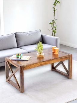 Ikiriya - Hudson Sheesham Wood Coffee Table in Teak Finish (1 Year Warranty)