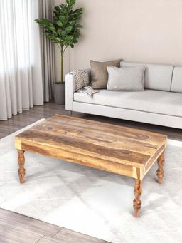 Ikiriya - Hudson Sheesham Wood Coffee Table in Rustic Natural Finish (Semi Gloss) (1 Year Warranty)