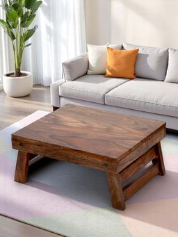 Ikiriya - Ohio Sheesham Wood Foldable Laptop Table in Teak Finish (1 Year Warranty)