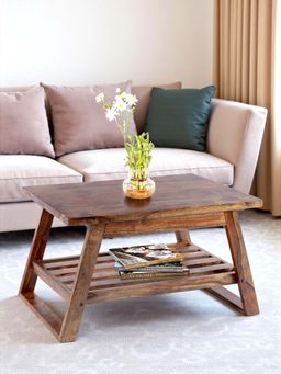 Ikiriya - Alison Sheesham Wood Coffee Table in Teak Finish (1 Year Warranty)