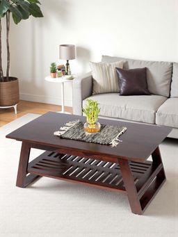 Ikiriya - Alison Sheesham Wood Coffee Table in Dark Walnut Finish (1 Year Warranty)