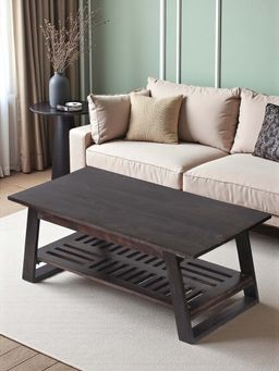 Ikiriya - Alison Sheesham Wood Coffee Table in Mahogany Finish (1 Year Warranty)