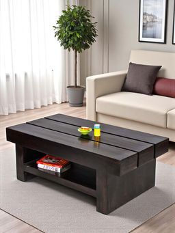 Ikiriya - Piante Sheesham Wood Coffee Table in Mahogany Finish (1 Year Warranty)