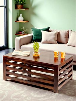 Ikiriya - Erickson Sheesham Wood Coffee Table in Dark Walnut Finish (1 Year Warranty)