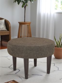 Ikiriya - Nayla Solid Wood Stool in Jute Brown fabric (1 Year Warranty)