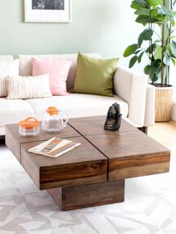 Ikiriya - Montreal Sheesham Wood Coffee Table in Teak Finish (1 Year Warranty)