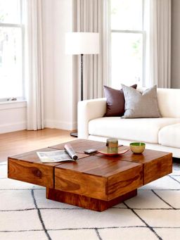 Ikiriya - Montreal Sheesham Wood Coffee Table in Pine Finish (LGO) (1 Year Warranty)