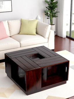 Ikiriya - Wayne Sheesham Wood Coffee Table in Dark Walnut Finish (1 Year Warranty)
