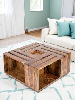 Ikiriya - Milan Sheesham Wood Coffee Table in Teak Finish (1 Year Warranty)