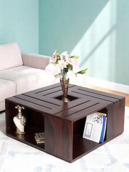 Ikiriya - Milan Sheesham Wood Coffee Table in Dark Walnut Finish (1 Year Warranty)