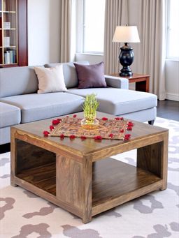 Ikiriya - Milan Sheesham Wood Coffee Table in Teak Finish (1 Year Warranty)