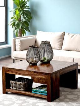 Ikiriya - Wayne Sheesham Wood Coffee Table in Teak Finish (1 Year Warranty)