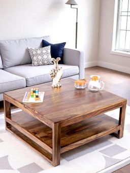 Ikiriya - Turin Sheesham Wood Coffee Table in Teak Finish (1 Year Warranty)