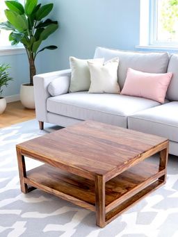 Ikiriya - Turin Sheesham Wood Coffee Table in Teak Finish (1 Year Warranty)