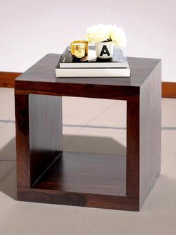 Ikiriya - Berlin Sheesham Wood Tea Table in Dark Walnut Finish (1 Year Warranty)