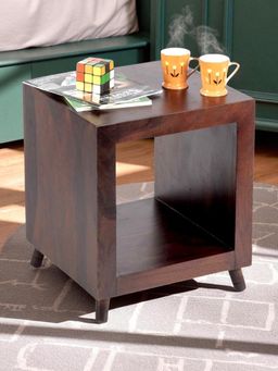 Ikiriya - Berlin Sheesham Wood Tea Table in Dark Walnut Finish (1 Year Warranty)