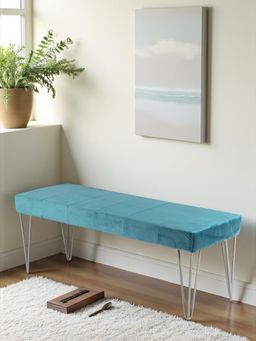 Ikiriya - Belmont Sheesham Wood Accent Bench Turquoise Sea Valve (1 Year Warranty)