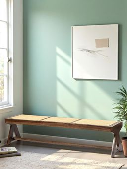 Ikiriya - Rockport Sheesham Wood Mid Century Bench Teak Finish (1 Year Warranty)