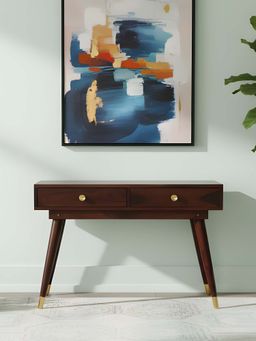 Ikiriya - Sheesham Wood Contemporary Side Table In Dark Walnut Finish (1 Year Warranty)