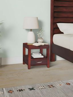 Ikiriya - Sheesham Wood End Table / Corner Tables / Bedside Table In Honey Finish (1 Year Warranty)