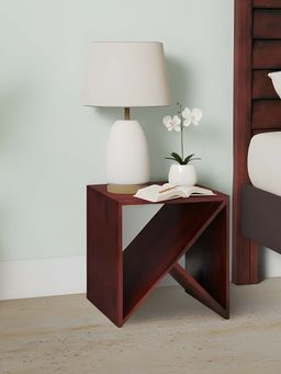 Ikiriya - Sheesham Wood End Table / Corner Tables / Bedside Table In Honey Finish (1 Year Warranty)