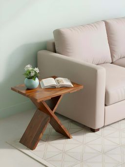 Ikiriya - Sheesham Tea & Coffee Table / Corner Tables /Bedside Table In Natural Teak Finish (1 Year Warranty)