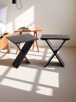 Ikiriya - Sheesham Wood Pack Of 2 Tea Tables / Corner Tables / Bedside Table (1 Year Warranty)