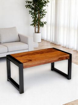 Ikiriya - Sheesham Wood Contemporary Coffee Table In Natural Teak Finish (1 Year Warranty)