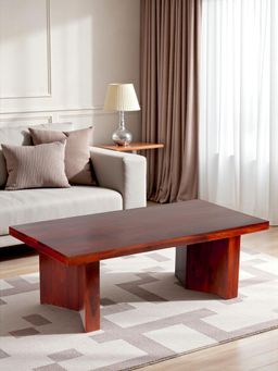 Ikiriya - Sheesham Wood Contemporary Coffee Table In Honey Finish (1 Year Warranty)