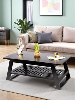 Ikiriya - Sheesham Wood Accent Coffee Table In Extra Dark Mahogany Finish (1 Year Warranty)