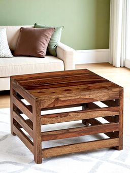 Ikiriya - Sheesham Wood Contemporary Coffee Table In Natural Teak Finish (1 Year Warranty)