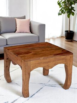 Ikiriya - Sheesham Wood Contemporary Coffee Table In Natural Teak Finish (1 Year Warranty)