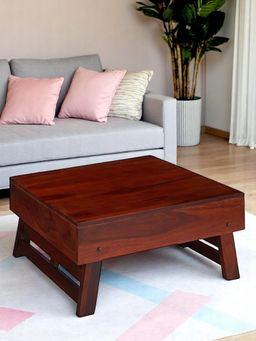 Ikiriya - Sheesham Wood Contemporary Coffee Table In Honey Finish (1 Year Warranty)