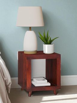 Ikiriya - Sheesham Wood End Table / Corner Tables / Bedside Table In Honey Finish (1 Year Warranty)