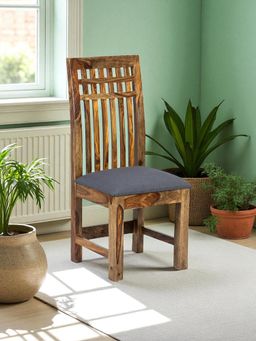 Ikiriya - Sheesham Wood Accent Dining Chair In Teak Finish (1 Year Warranty)