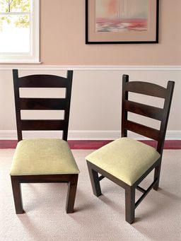 Ikiriya - Sheesham Wood Accent Pack Of 2 Dining Chairs In Dark Walnut Finish (1 Year Warranty)