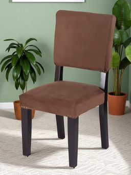 Ikiriya - Newport Sheesham Wood Dining Chair Taupe Brown Velvet Extra Dark Mahogany Finish (1 Year Warranty)