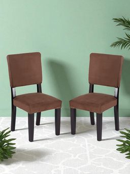 Ikiriya - Newport Sheesham Wood Pack Of 2 Dining Chairs Taupe Brown Velvet (1 Year Warranty)