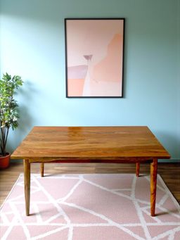 Ikiriya - Sheesham Wood Contemporary Dining Table In Teak Finish (1 Year Warranty)