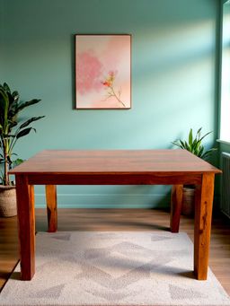 Ikiriya - Sheesham Wood Contemporary Dining Table In Honey Finish (1 Year Warranty)