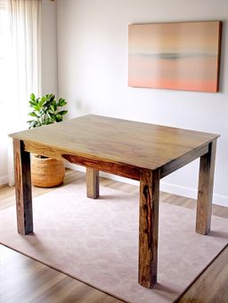 Ikiriya - Sheesham Wood Contemporary Dining Table In Teak Finish (1 Year Warranty)