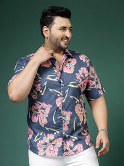 RIGO - Men Blue Cotton Printed Shirt