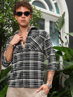 Campus Sutra - Utility Tartan Plaid Oversized Shirt