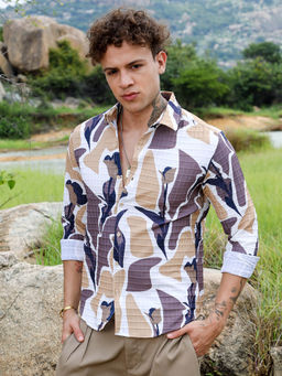 Campus Sutra - Mens Multi-Color Printed Tulip Shirt