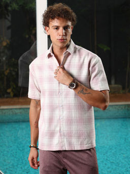 Campus Sutra - Mens Blush Multi-Color Buffalo Check Shirt