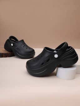 Truffle Collection - Black Solid Clogs