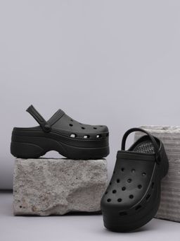 Truffle Collection - Black Solid Clogs
