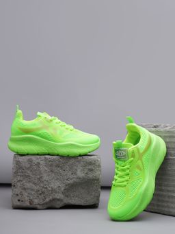 Truffle Collection - Green Solid Sneakers