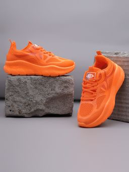 Truffle Collection - Orange Solid Sneakers